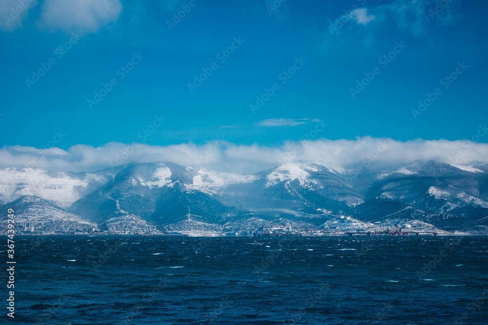 custom made wallpaper toronto digitalsea on the background of snow-capped mountains in winter