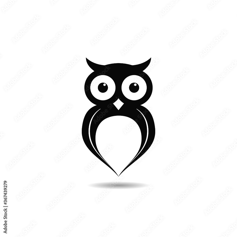 Fototapeta premium Simple Owl icon with shadow