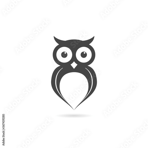 Simple Owl icon with shadow