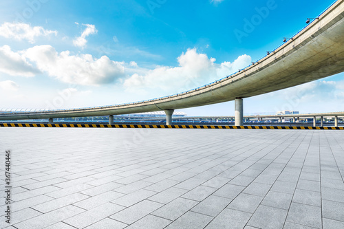 City square floor and viaduct road in Shanghai,China.