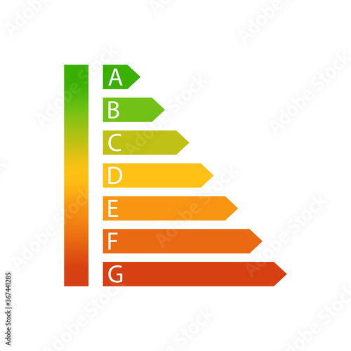 Energy efficiency rating icon. Vector illustration. EPS