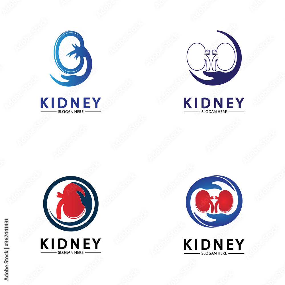 Fototapeta premium Health and Care Kidney Logo Design Concept. Urology Logo Vector Template