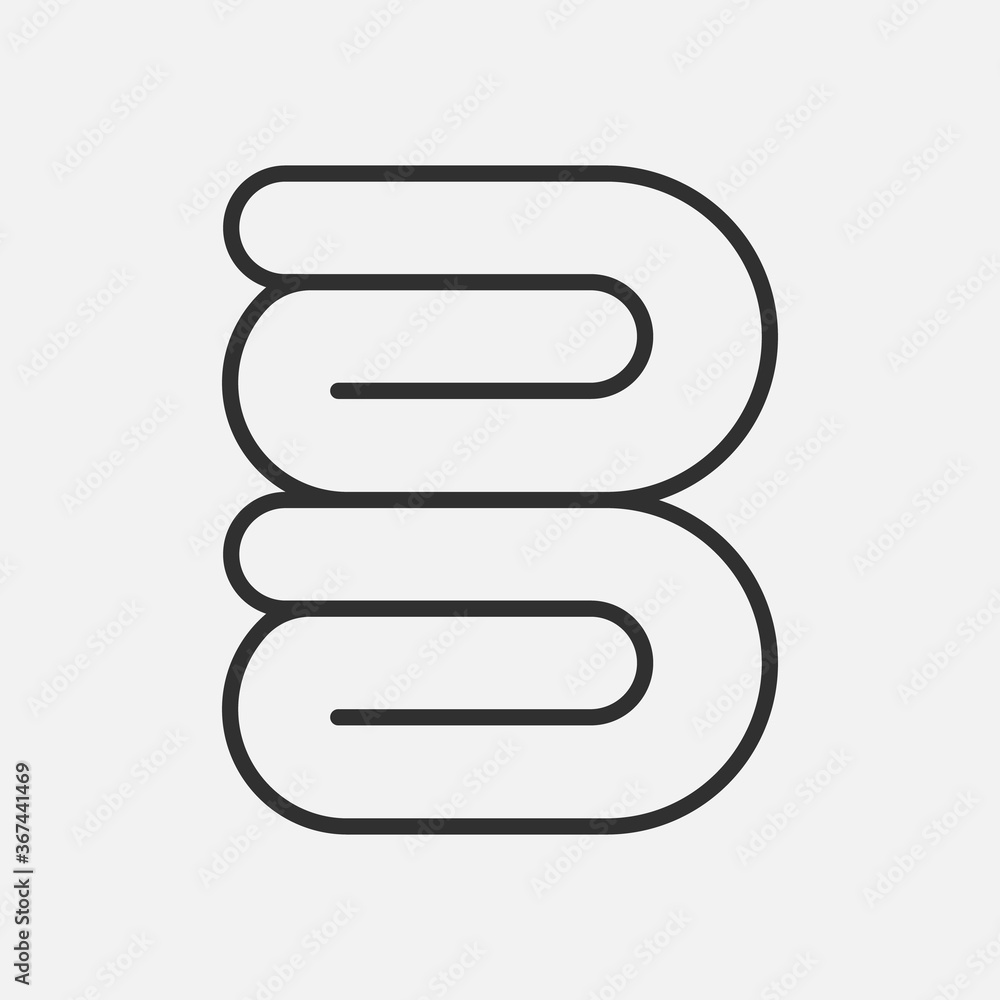 Towel line icon isolated on white background. Vector illustration. Towel line icon isolated on white background. Vector illustration.