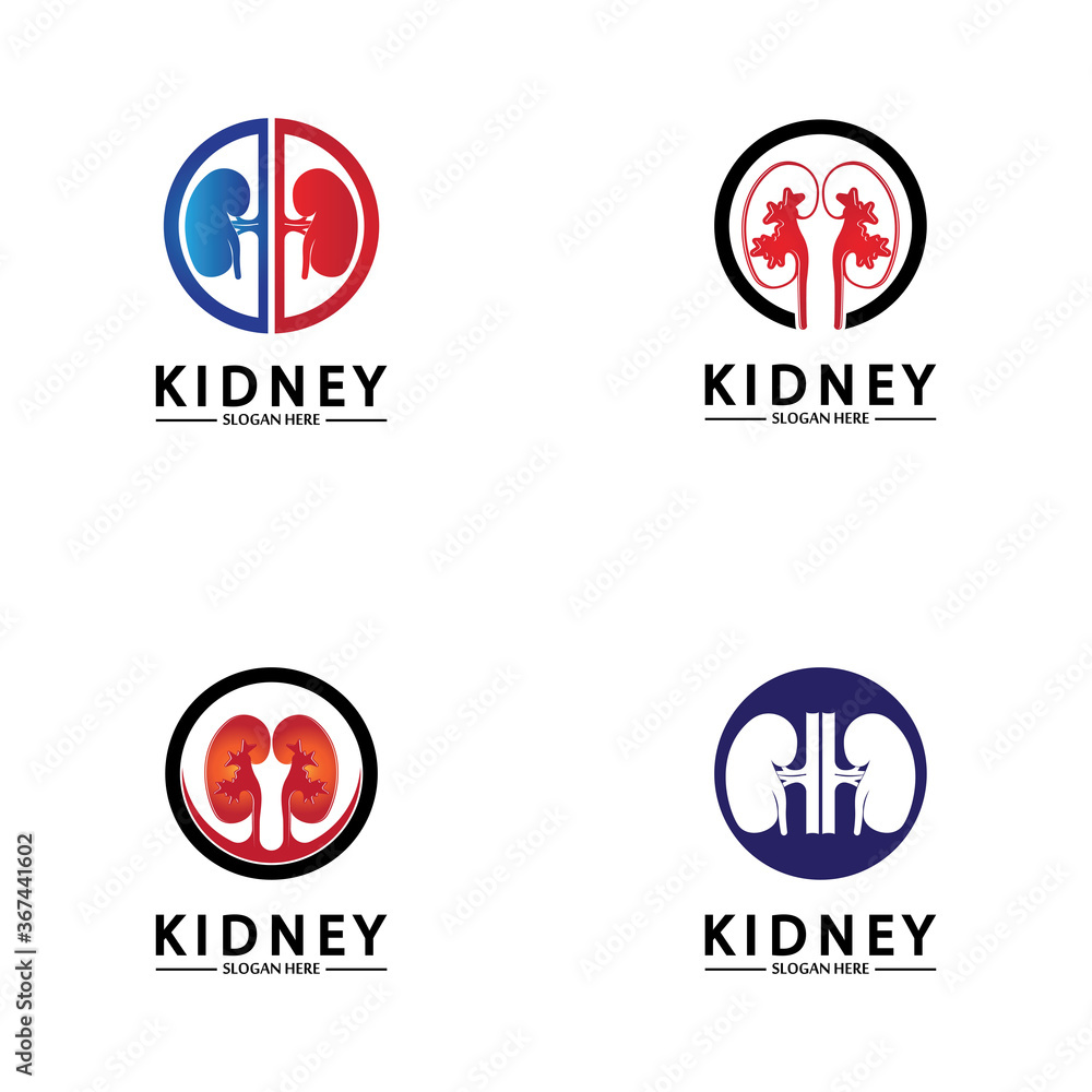 Health and Care Kidney Logo Design Concept. Urology Logo Vector Template Health and Care Kidney Logo Design Concept. Urology Logo Vector Template