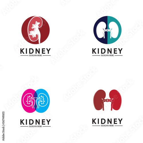 Health and Care Kidney Logo Design Concept. Urology Logo Vector Template