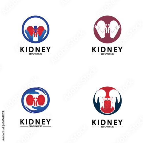 Health and Care Kidney Logo Design Concept. Urology Logo Vector Template