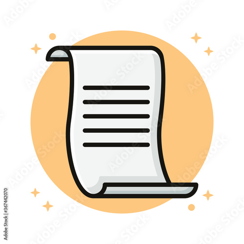 Letter Paper Icon Design. Document Paper Vector Illustration