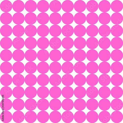 Seamless pattern. White background with pink circles . Vector illustration.