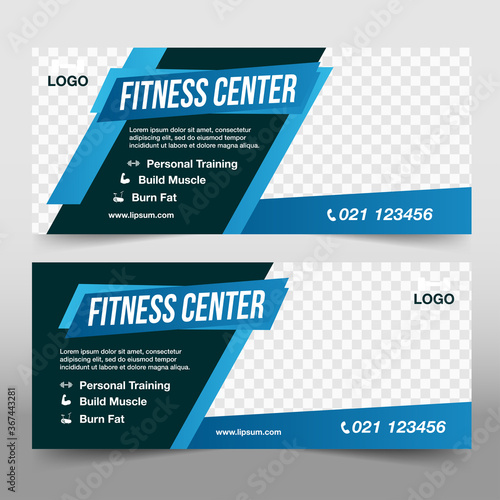 Modern gym banners template