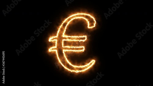 Wallpaper Mural Euro symbol of burning flame. European Union Euro symbol made from fire flame. Flaming burn font or bonfire alphabet text with sizzling fiery shining heat effect. 3D rendering. Torontodigital.ca