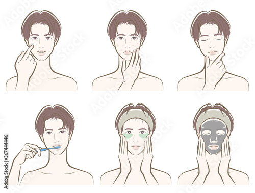 男性の表情のイラスト