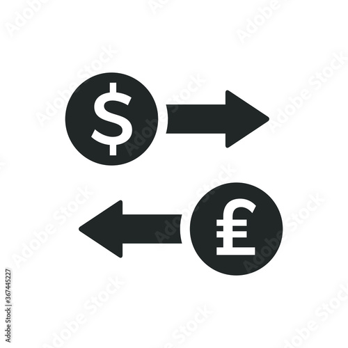 Dollar pound money exchange icon