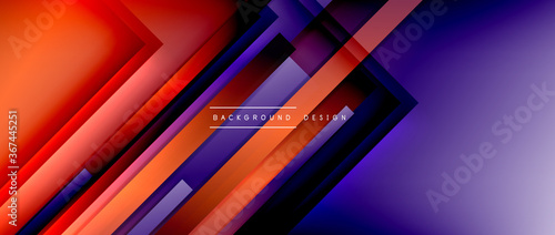 Dynamic lines on fluid color gradient. Trendy geometric abstract background for your text, logo or graphics