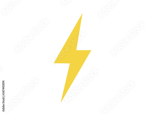 Energy icon. Lightning bolt icon.  Isolated yellow energy sign.  Flash icon. 