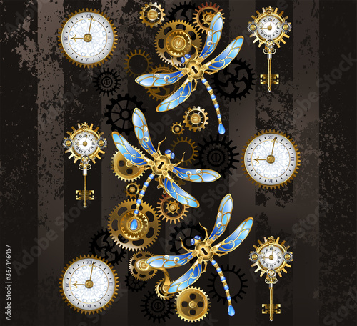 Steampunk dragonflies