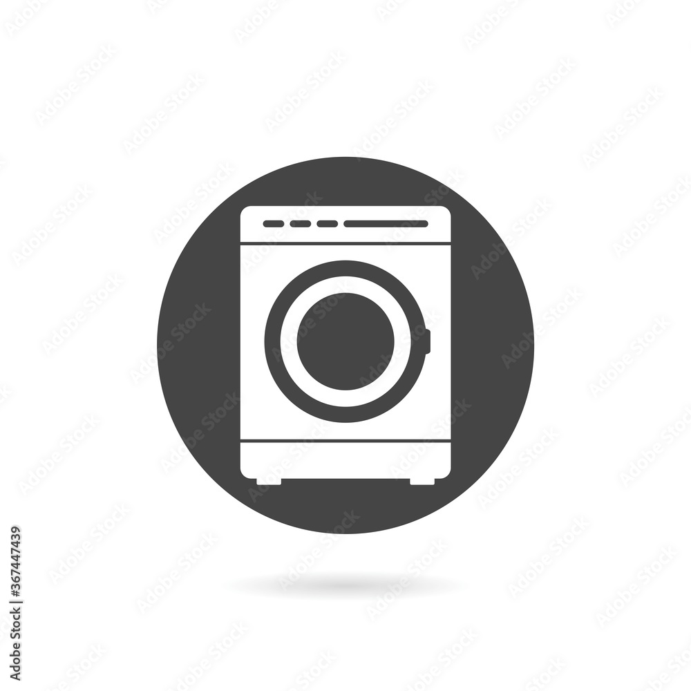 Washing machine icon with shadow