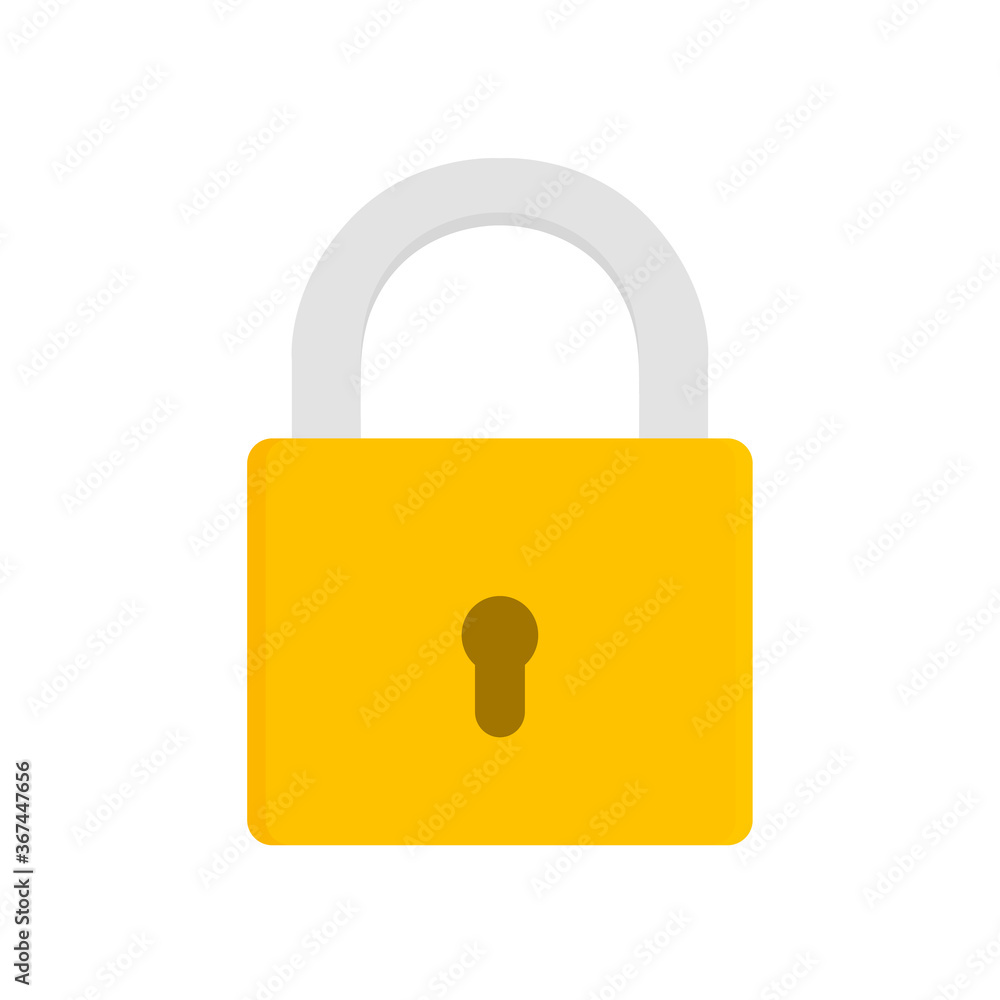 Lock flat icon, vector illustration isolated on white background Lock flat icon, vector illustration isolated on white background