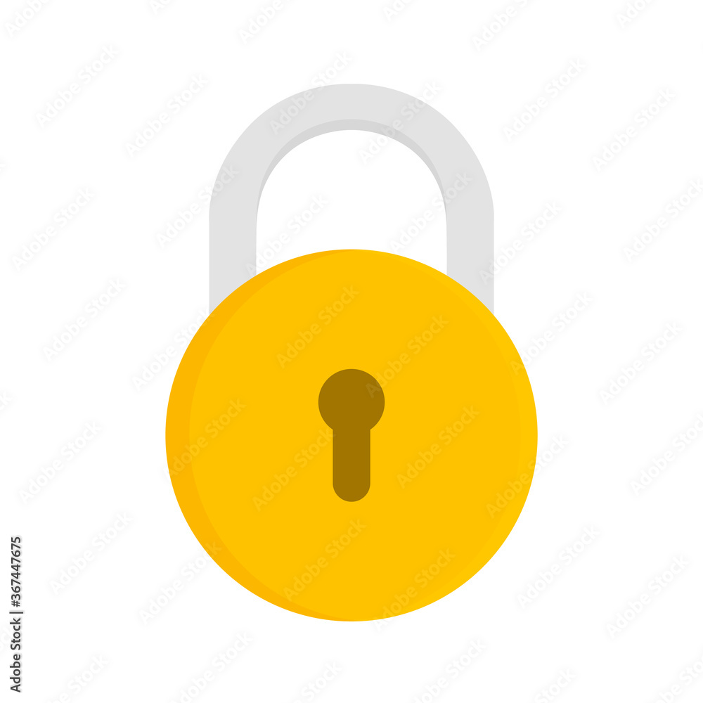 Lock flat icon, vector illustration isolated on white background Lock flat icon, vector illustration isolated on white background