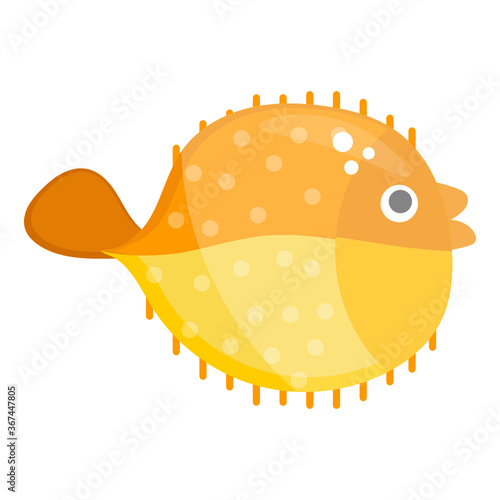 
Cute trendy design of puffy fish icon
