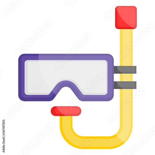 
Trendy style of scuba mask, underwater diving equipment icon
