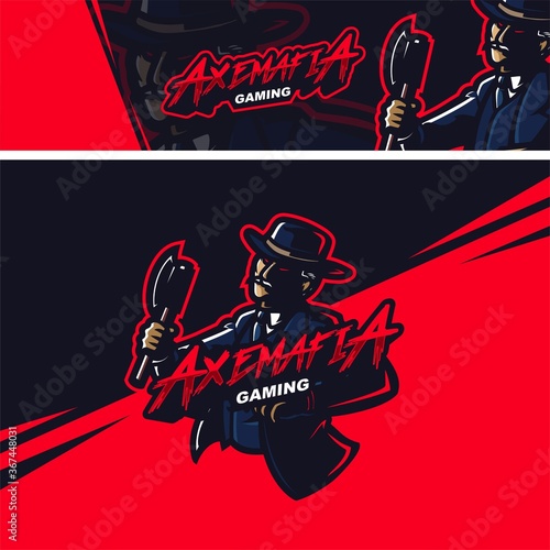 axes mafia/gangster premium mascot logo template