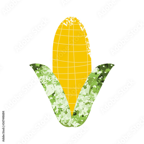 Cartoon sweet corn. Vector hand drawn illustration. 