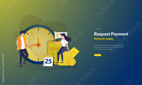 People request for salary payment on illustration concept