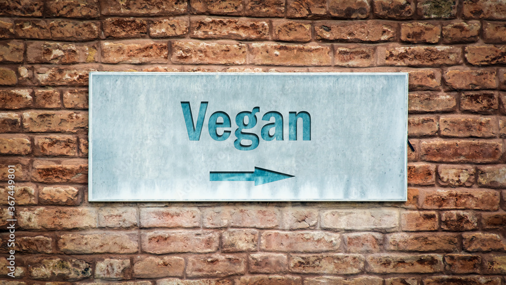 Fototapeta premium Street Sign to Vegan