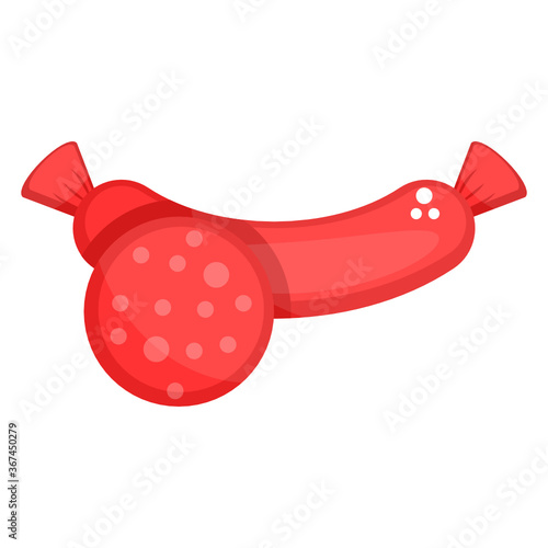 
Hot dog sausages icon, frankfurter flat editable vector.
