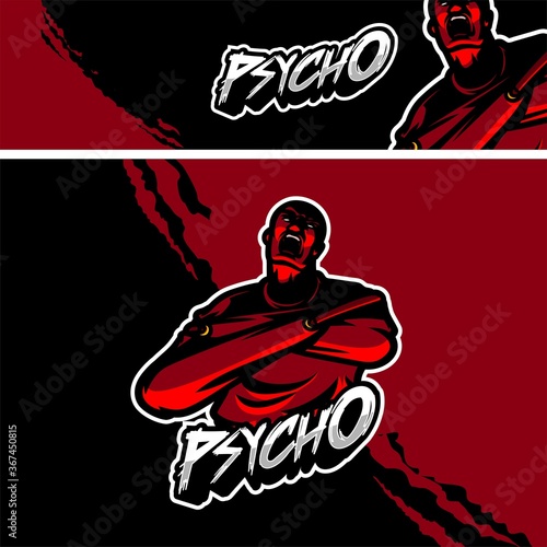 psycopath premium mascot logo template