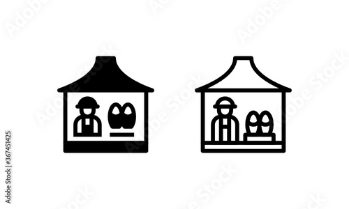 Farmer market store fish Icon, Logo, Vector