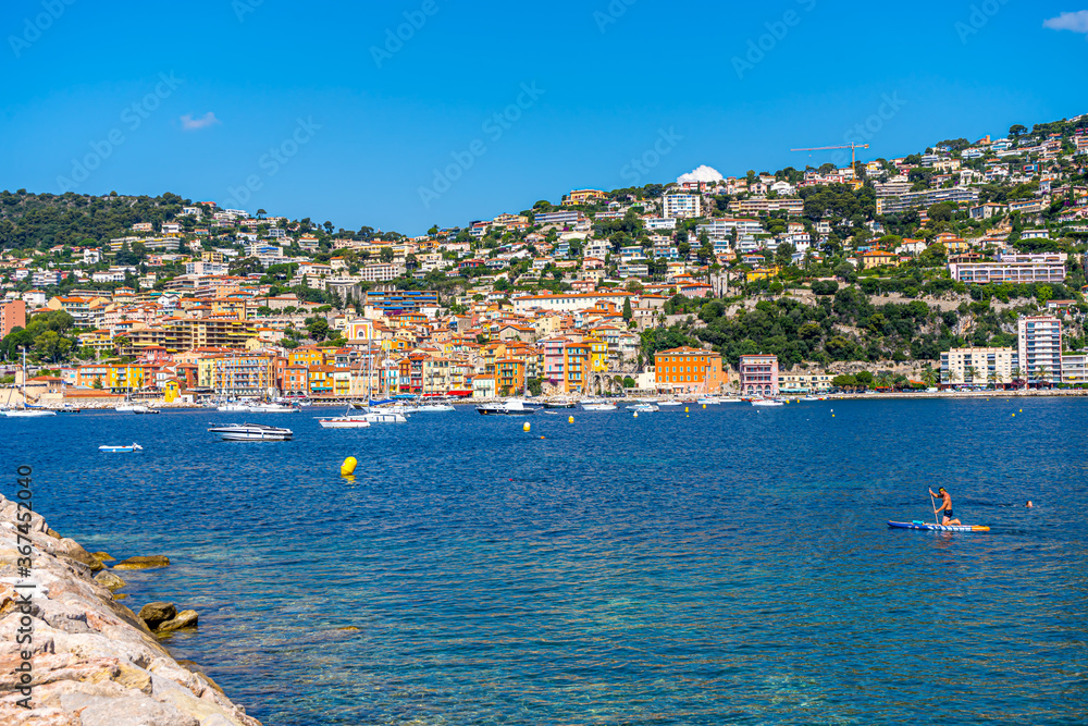 Villefranche-sur-Mer, France. 16.07.2020. Summer day on the beach. Tourism concept.