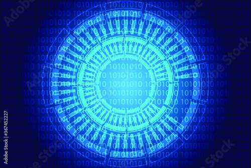 binary code tunnel abstract background vector