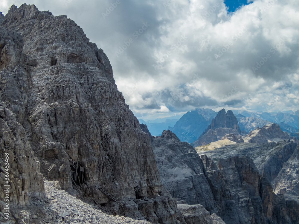 Rotwand via ferrata near Sexten in the Dolomites Rotwand via ferrata near Sexten in the Dolomites