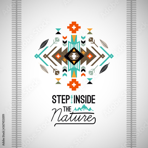 Vector colorful decorative element. Ethnic style
