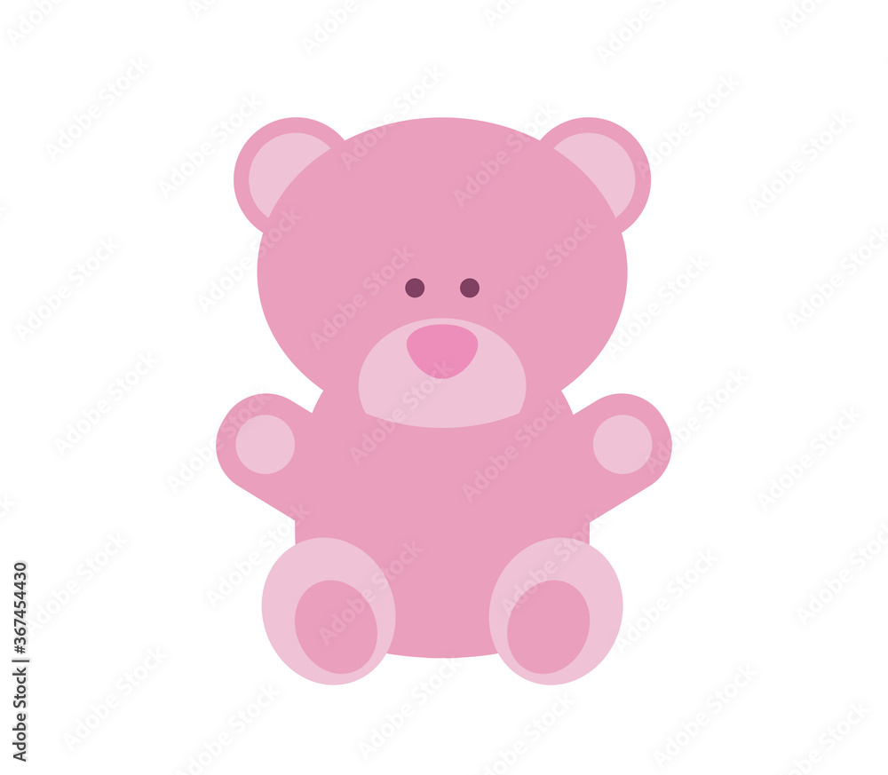 Obraz premium Teddy bear icon. Bear toy vector. Pink toy bear vector design. China toy icon. 