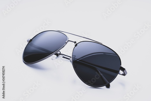 Aviator sunglasses on a white background