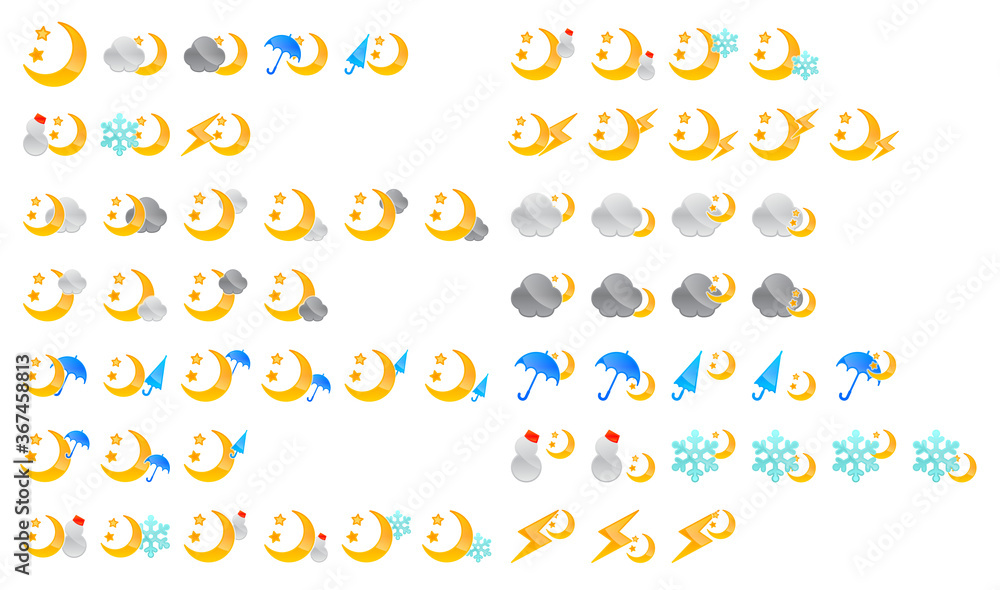 custom made wallpaper toronto digital天気アイコン（月＆星のセット）
