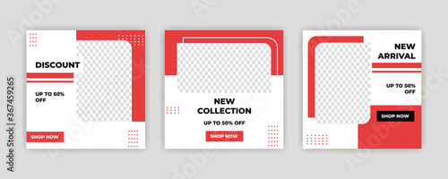 Modern promotion square web banner sale and discount for social media mobile apps