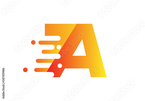 Abstract A Letter Speed Logo Design. Creative unique elegant geometric, minimal fashion brand A letter logo.
