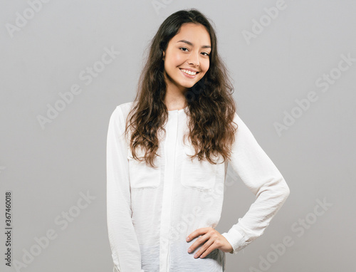 Long hair beautifyl. smile woman