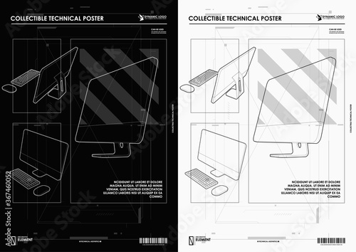 Computer monitor 3d vector illustration. UI and UX development, software engineering concept. Creative template for web and print.