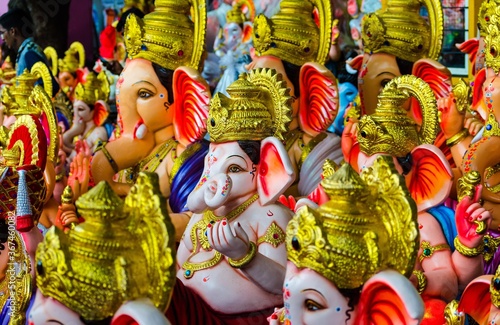Colorful Ganesh idols for Ganesh festival in India
