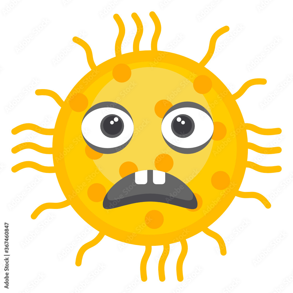Flat icon of coccus microorganism, scary bacterial phrase
Flat icon of coccus microorganism, scary bacterial phrase