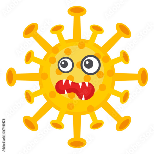 

Flat icon of coccus microorganism, scary bacterial phrase 
