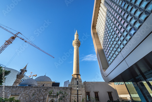 Al Majidiyyeh Mosque in area of modern shooping centres of Beirut Souks in Beirut, capital city of Lebanon photo