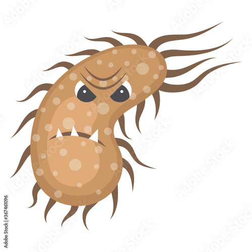 
Flat icon of salmonella bacteria, protozoan organism 

