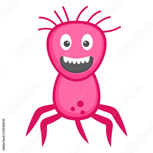 
Flat icon of salmonella bacteria, protozoan organism 
