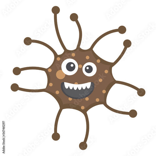
Flat icon of coccus microorganism, scary bacterial phrase 

