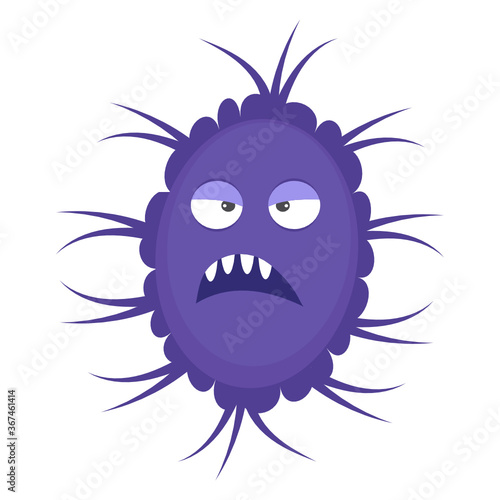 
Flat icon of coccus microorganism, scary bacterial phrase 
